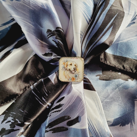 Western scarf slide,scarf slide bling concho, wild rag slides, Dog scarf slides - Picture 2 of 3